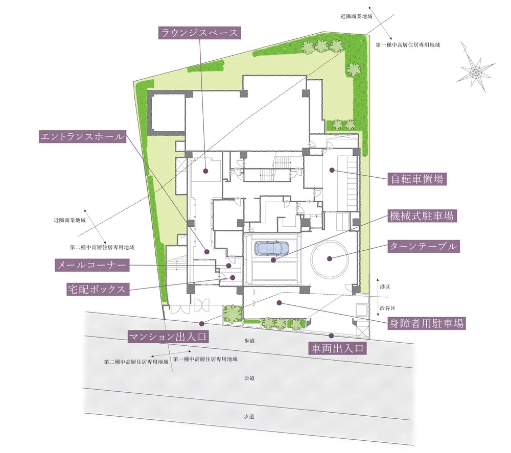 ザ・パークハウス 南青山常磐 敷地配置図