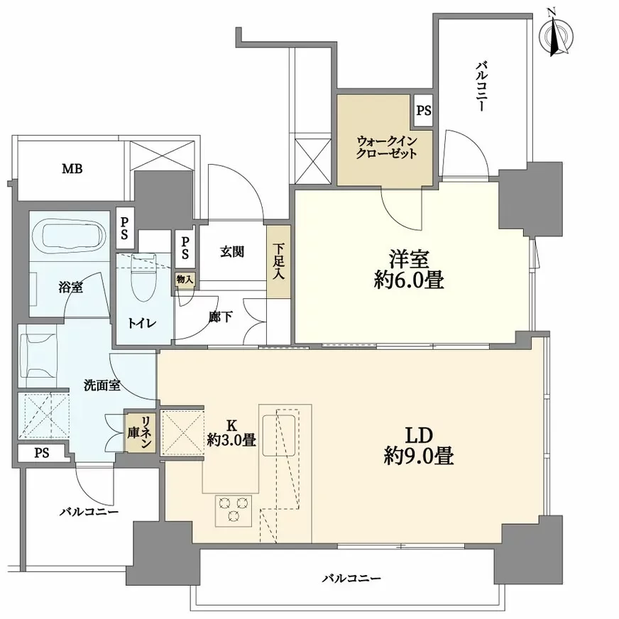 ライオンズタワー目黒川 間取り図例