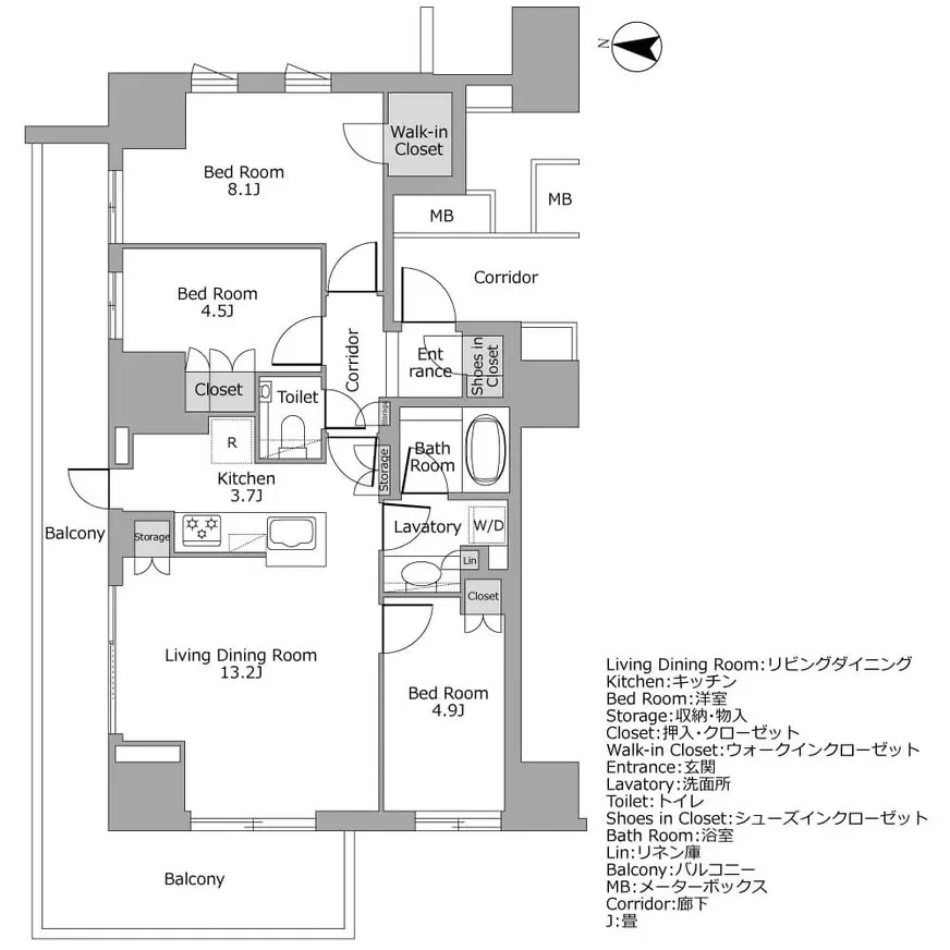 プラウド本郷ヒルトップ 間取り図例