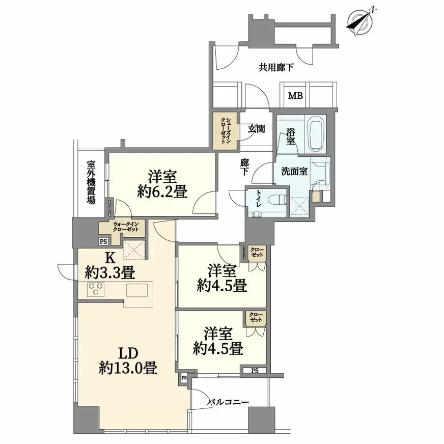 プラウドタワー高輪台 間取り図例