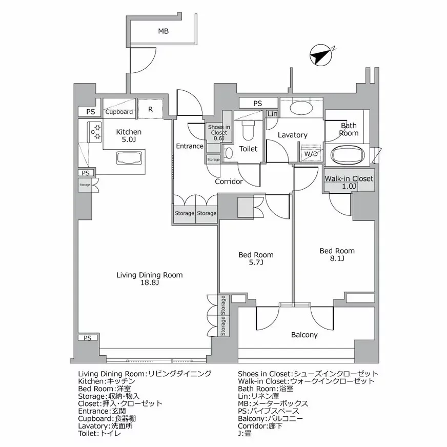 ザ・パークハウスグラン南青山高樹町 間取り図例