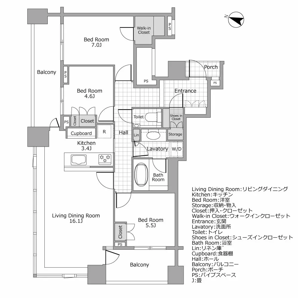 ブランズ四番町 間取り図例