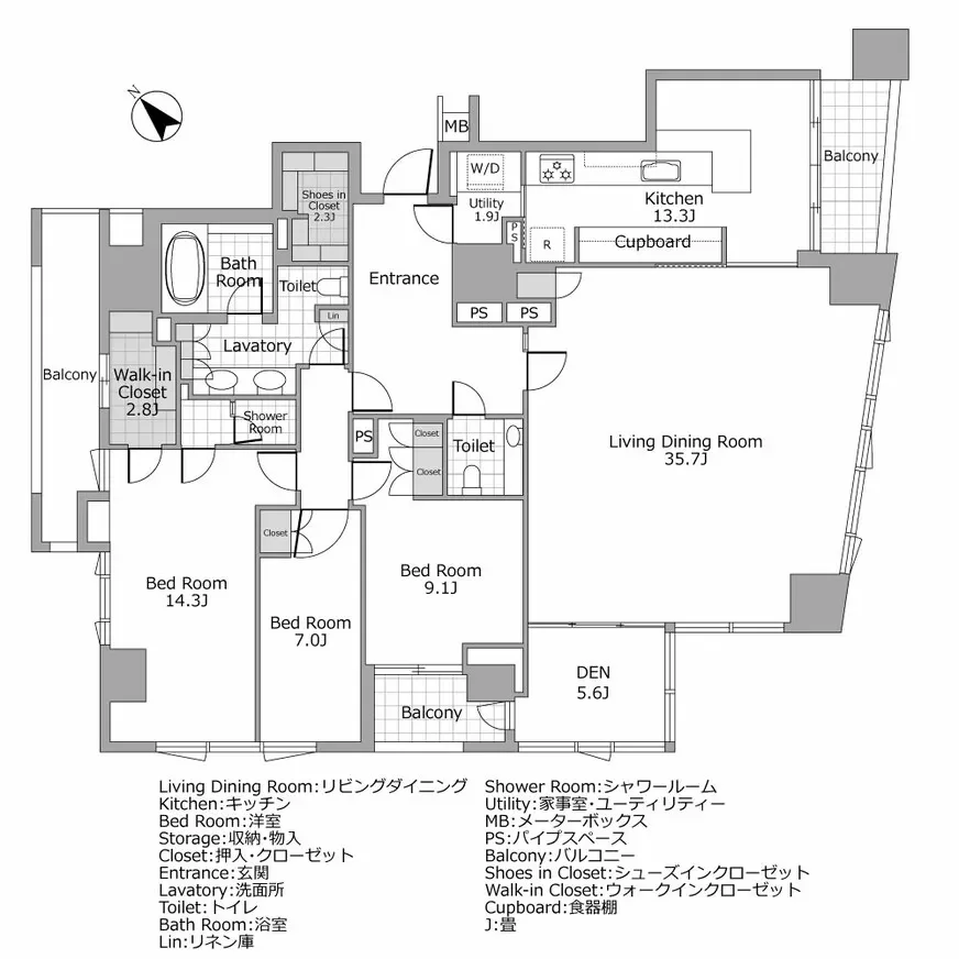 パークマンション赤坂氷川坂 間取り図例