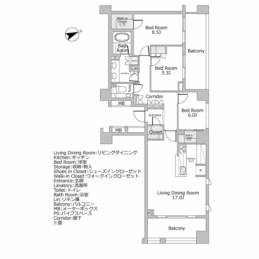 ザ・パークハウス　グラン　三番町　間取り図例