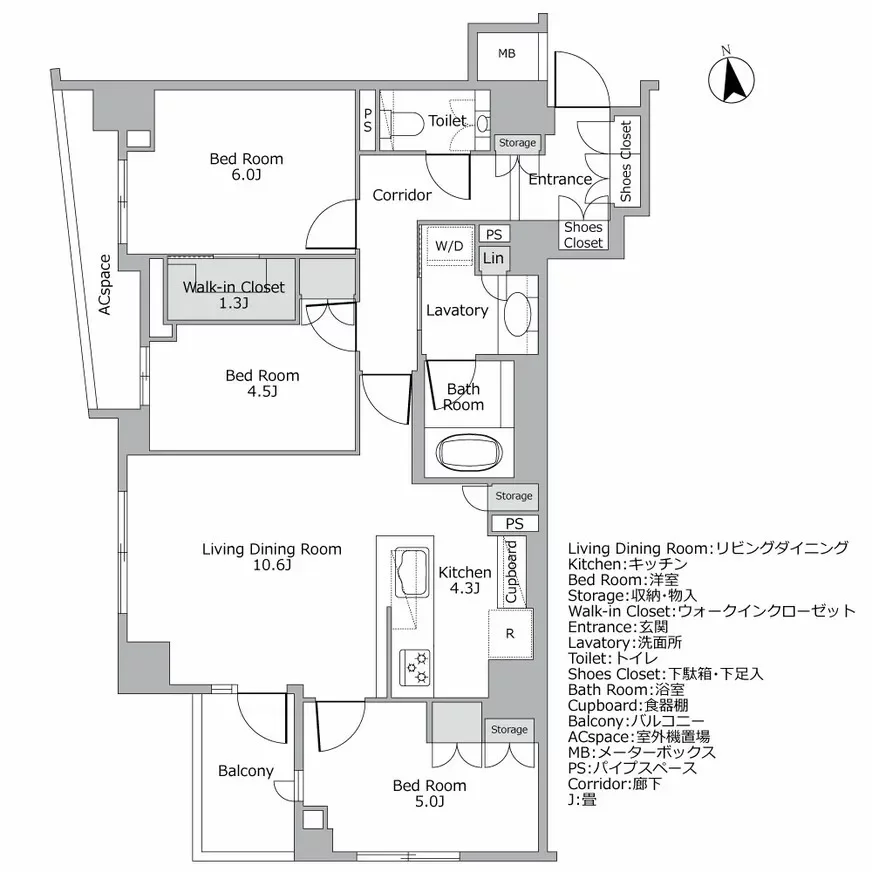 ザ・パークハウス市谷加賀町 間取り図例