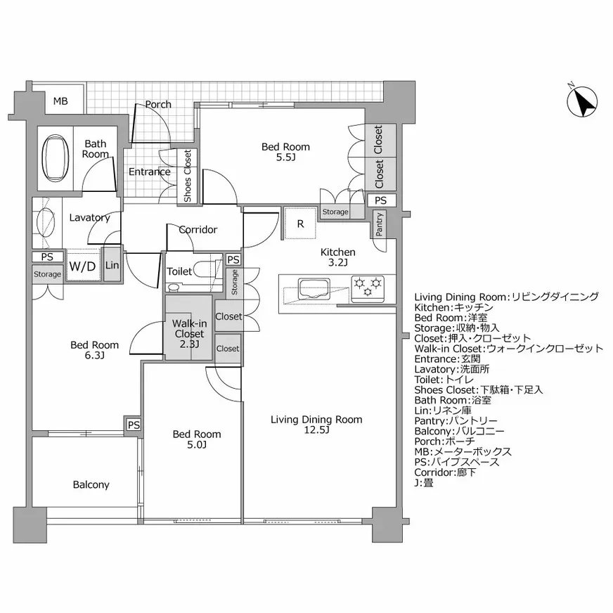 ヴィークコート神楽坂 間取り図例