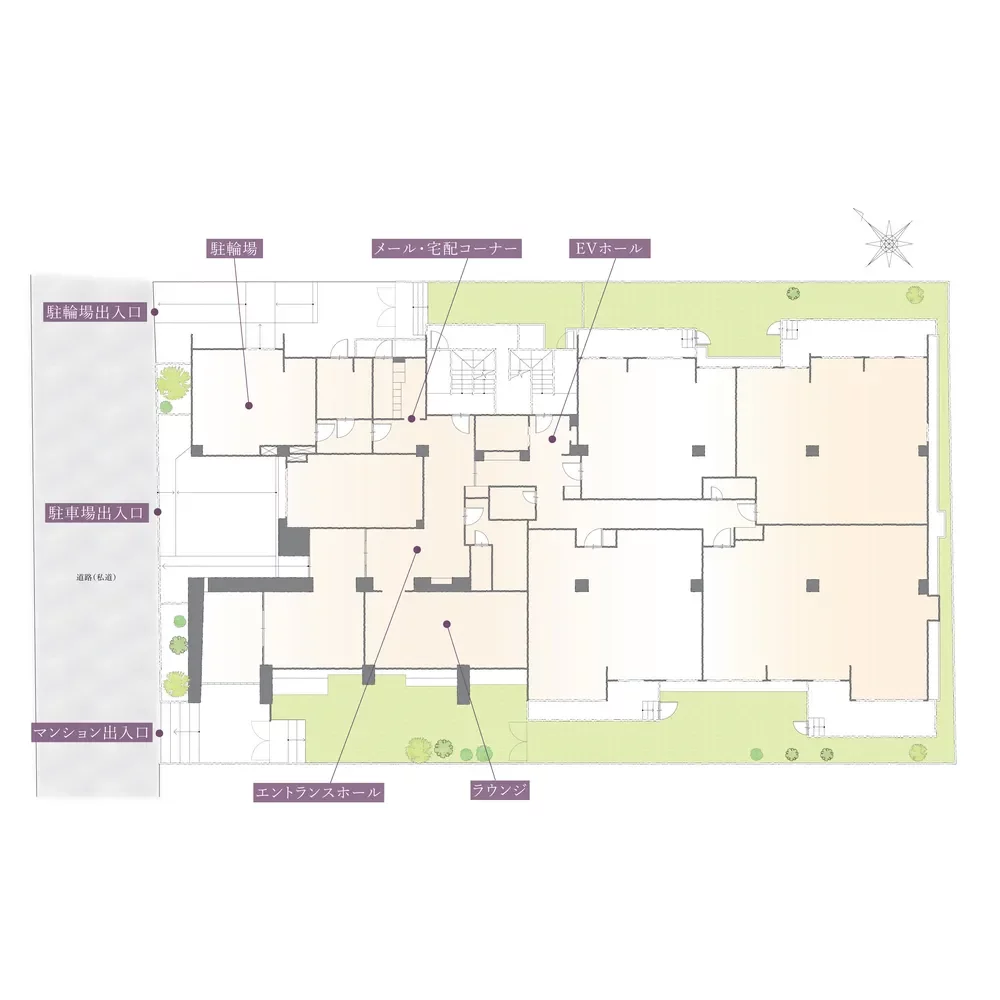 サンウッド代官山猿楽町 敷地配置図