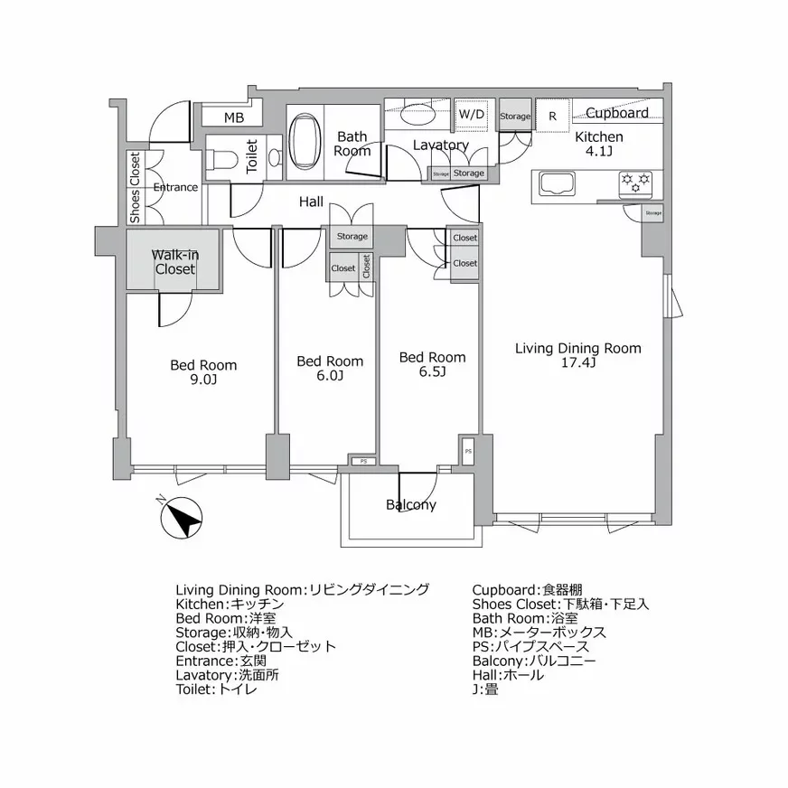 サンウッド代官山猿楽町 間取り図例
