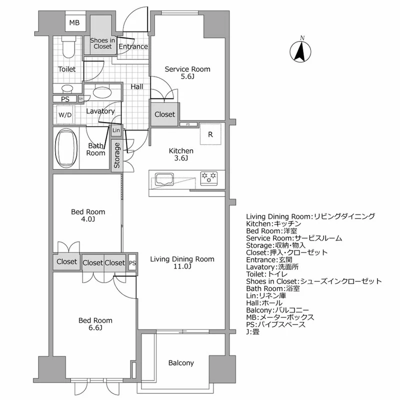 パークナード南麻布 間取り図例