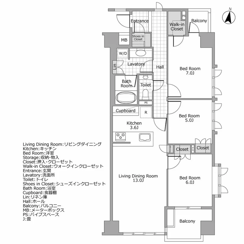 パークナード南麻布 間取り図例