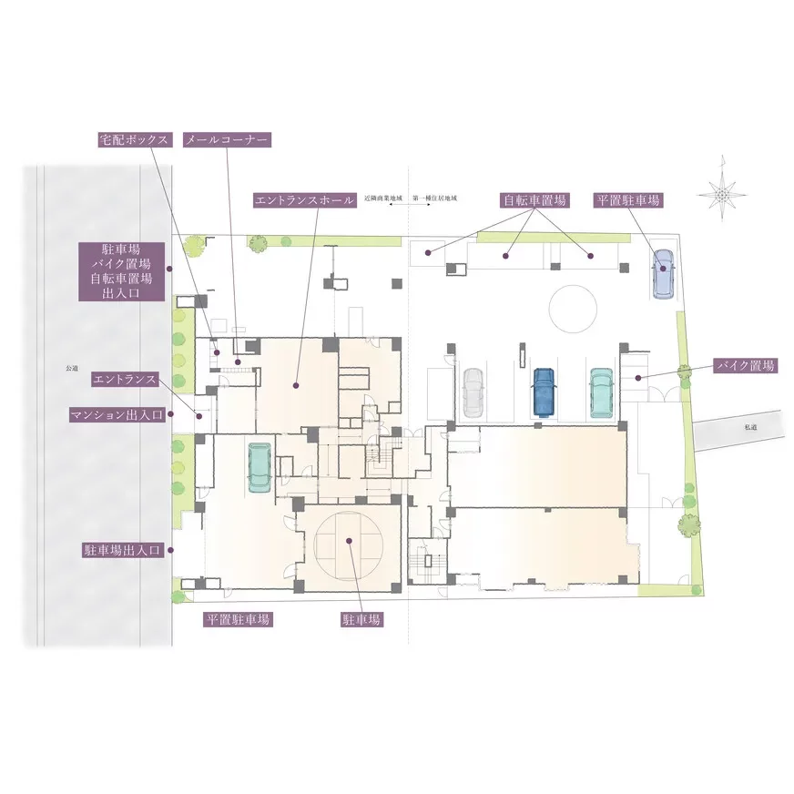 セントラルレジデンス外苑西通り 敷地配置図