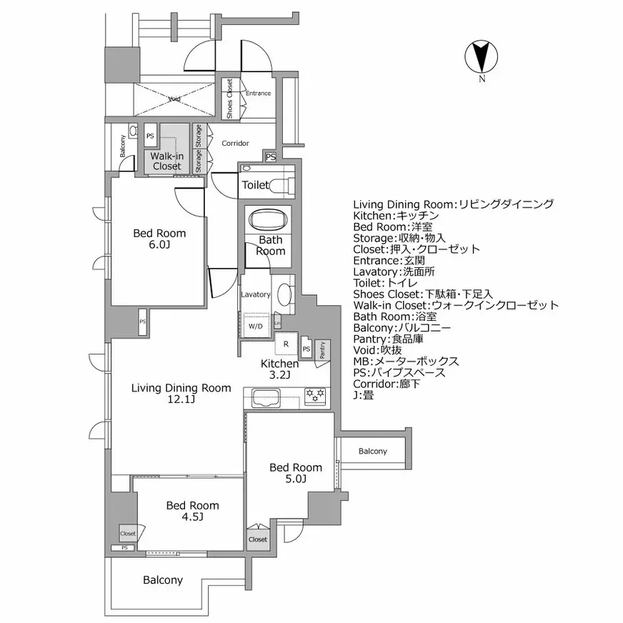 セントラルレジデンス外苑西通り　間取り図例