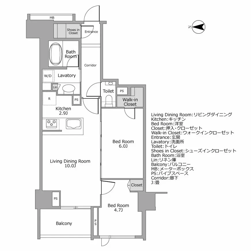 セントラルレジデンス外苑西通り　間取り図例