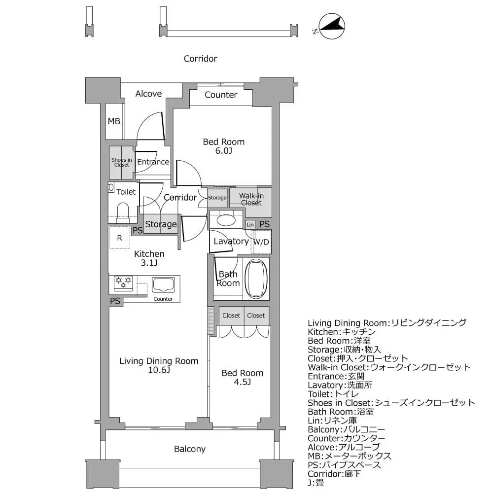 オーベル明石町レジデンス 間取り図例