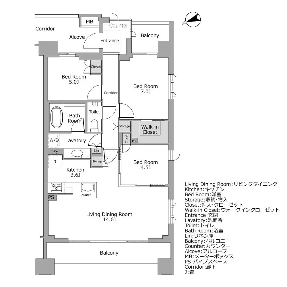オーベル明石町レジデンス 間取り図例