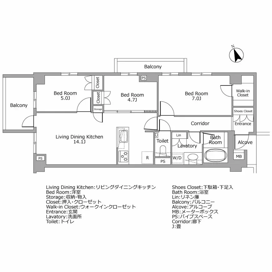 オープンレジデンシア表参道est 間取り図例