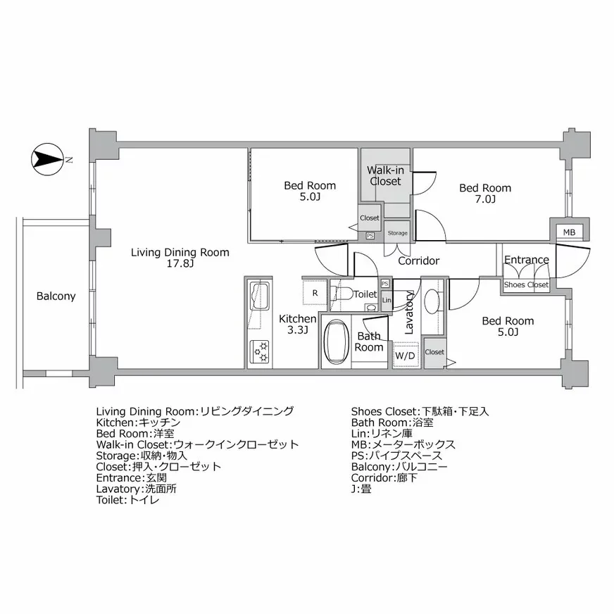 オープンレジデンシア広尾I 間取り図例