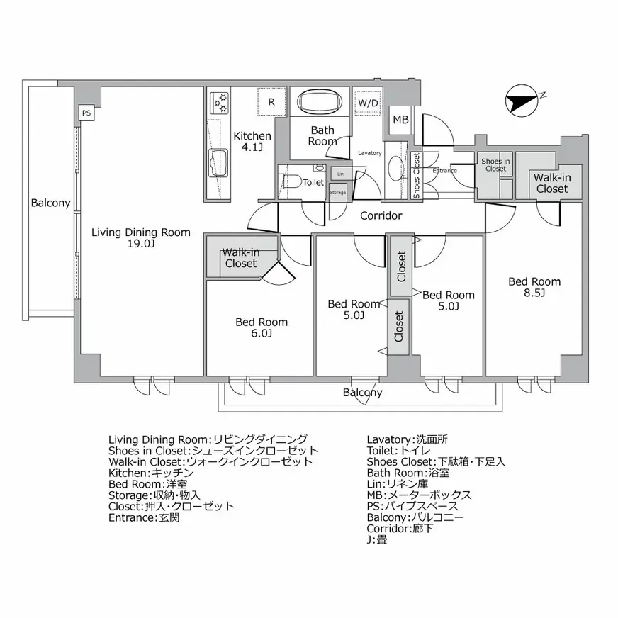 オープンレジデンシア広尾I 間取り図例