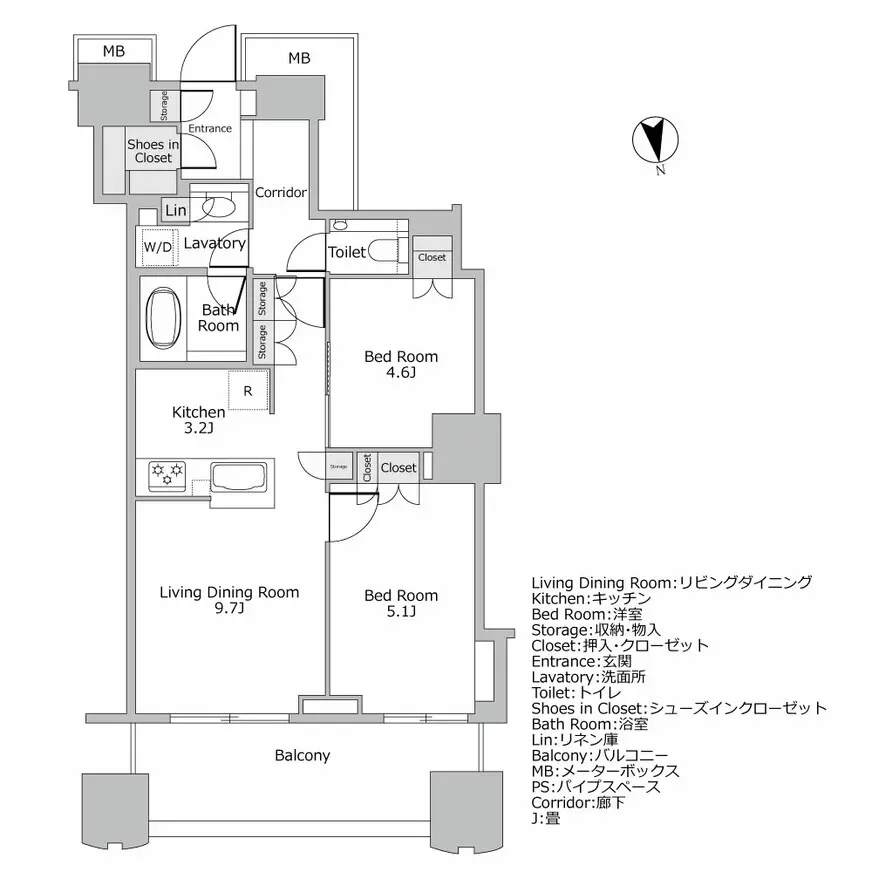 富久クロスコンフォートタワー間取り図例