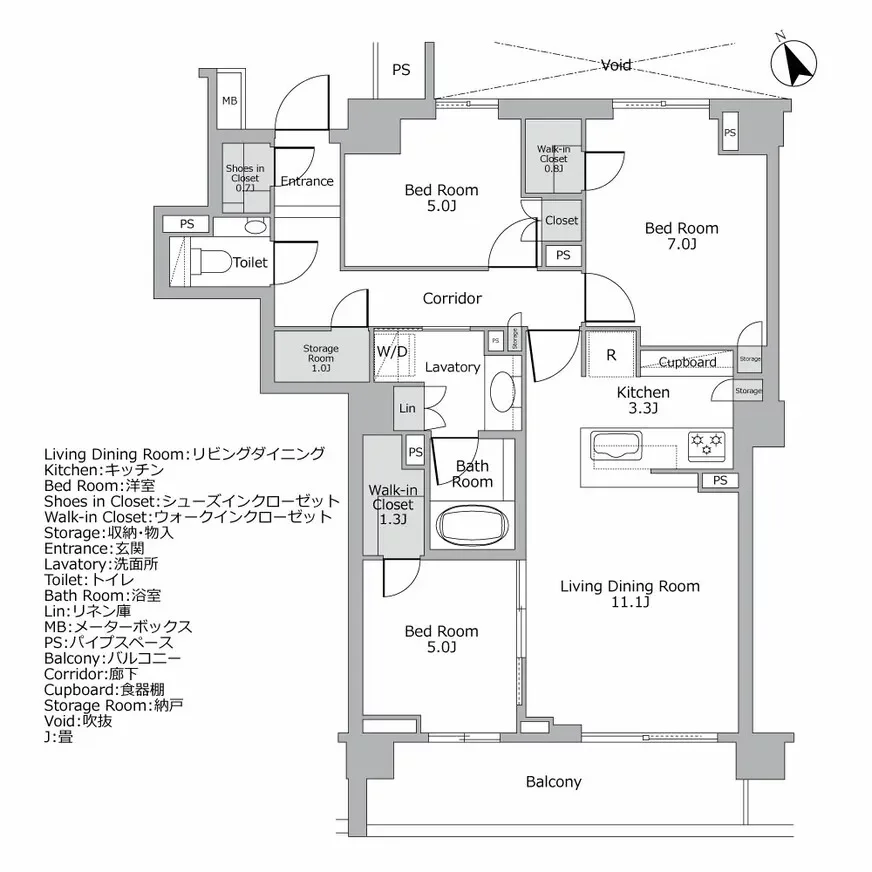 ザ・パークハウス上原 間取り図例