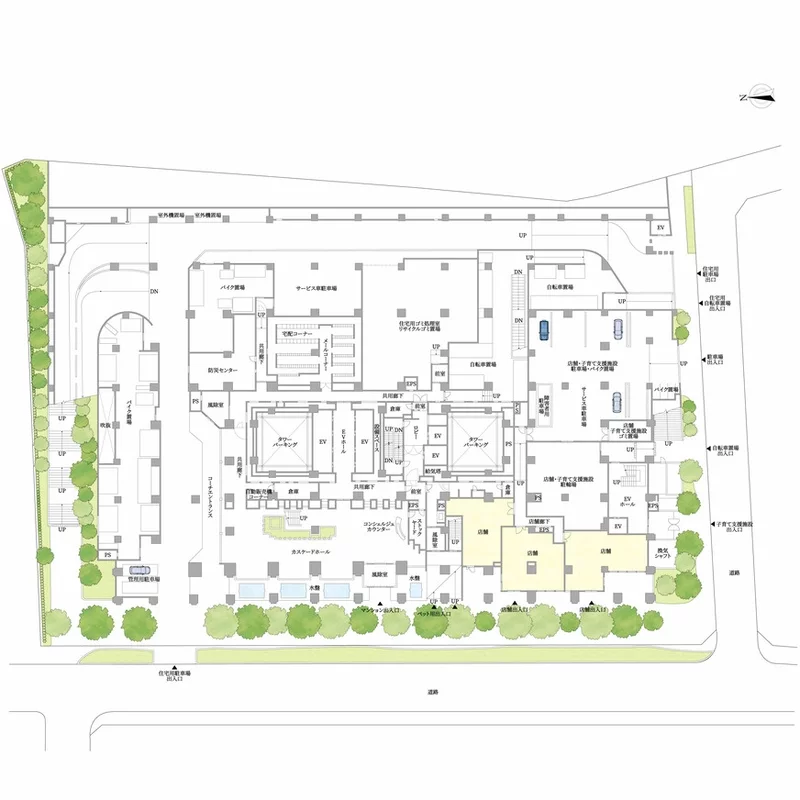 パークシティ大崎 ザ タワー 敷地配置図
