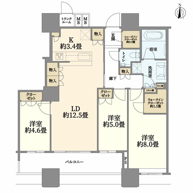 パークシティ大崎 ザ タワー 間取り図例