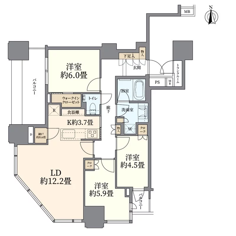 パークシティ大崎 ザ タワー 間取り図例