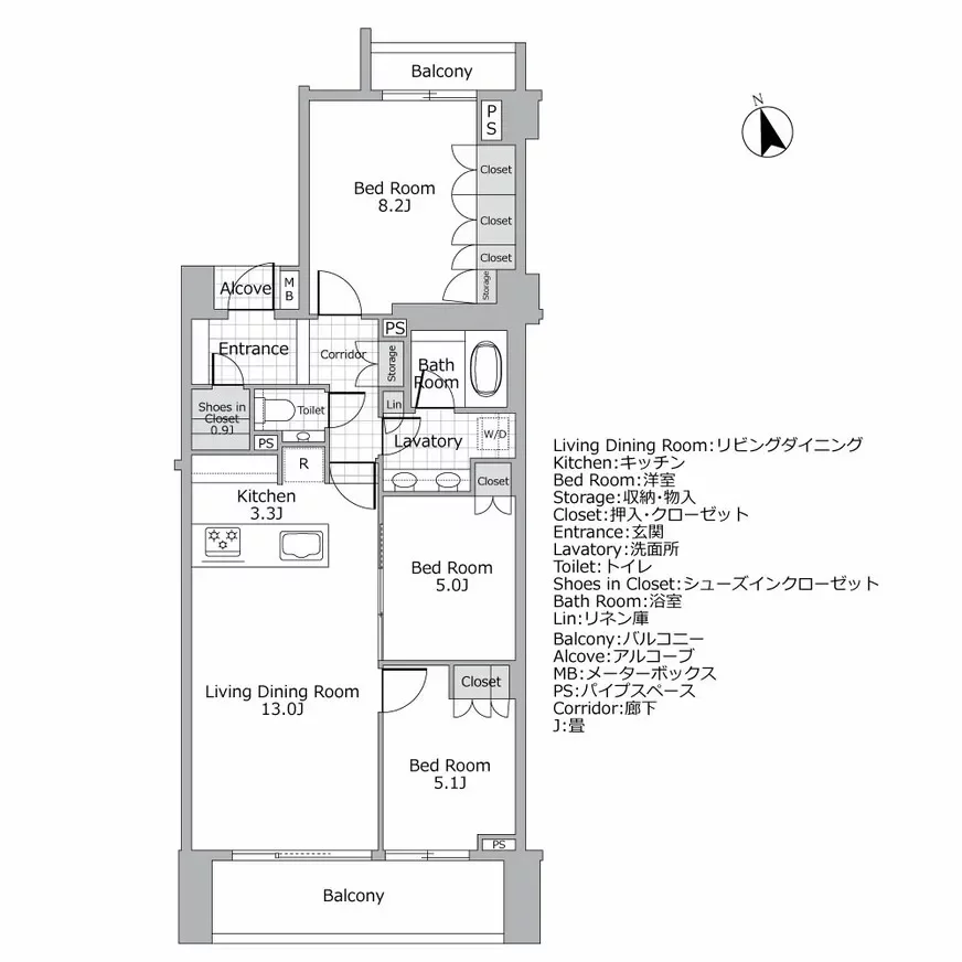 グランドメゾン白金レジデンス 間取り図例