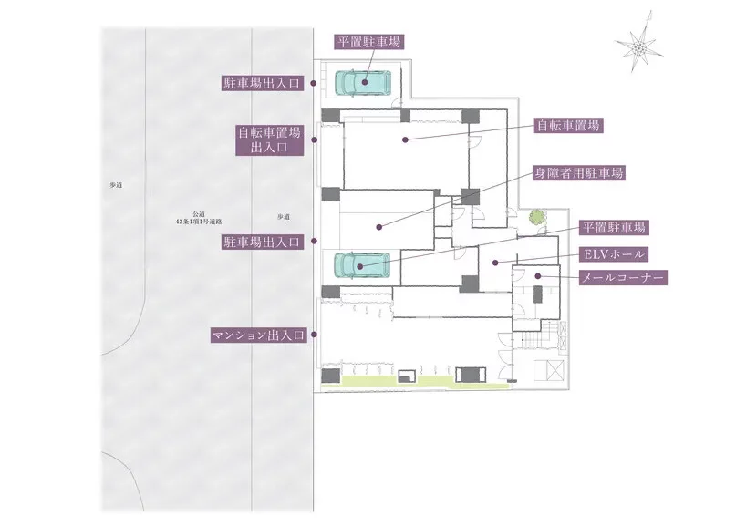 ザ・パークハウス千代田淡路町 敷地配置図