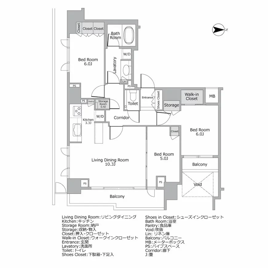 プレミアスイート外苑の杜 間取り図例
