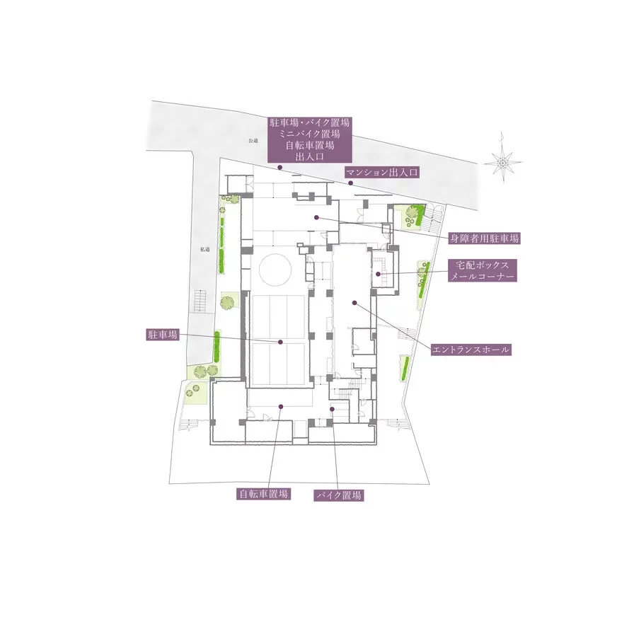 プレミアスイート外苑の杜 敷地配置図