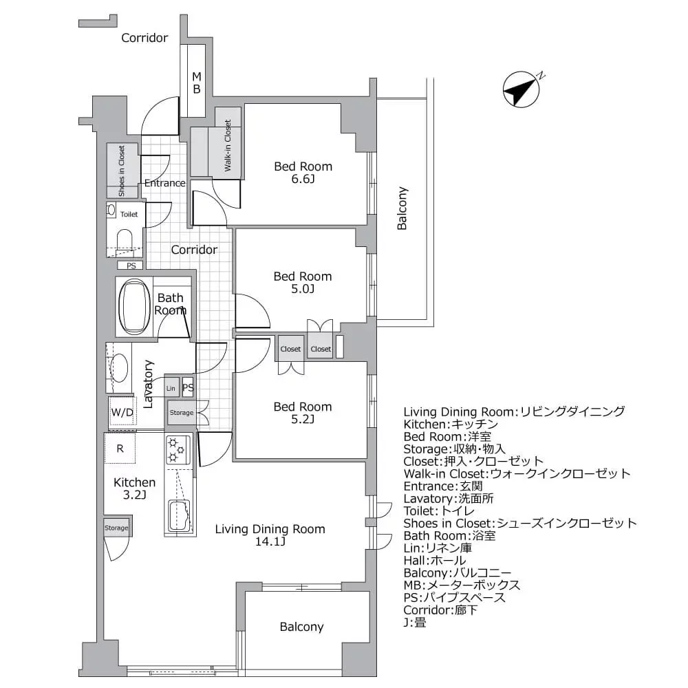 ディアナコート小石川竹早 間取り図例
