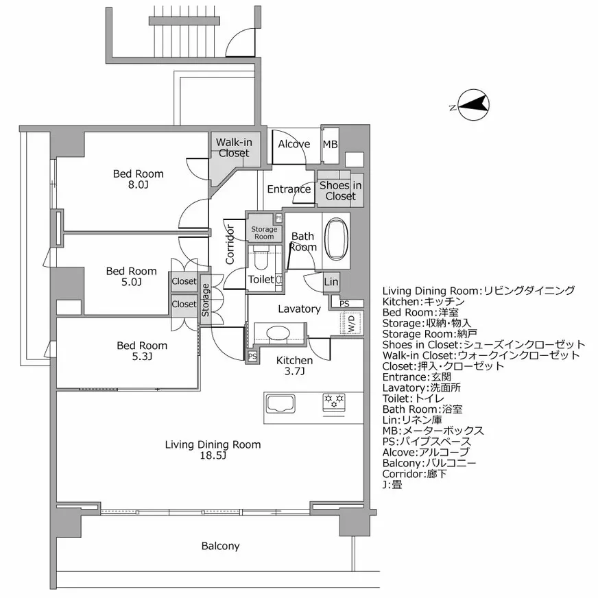 プラウド白金台三丁目 間取り図例