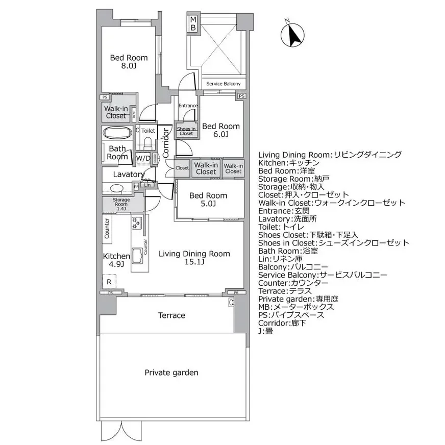 インペリアルガーデン 間取り図例