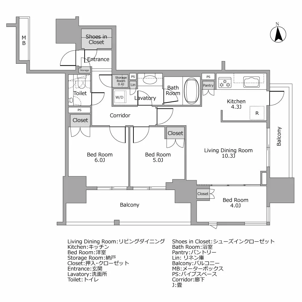プレミスト麹町 間取り図例