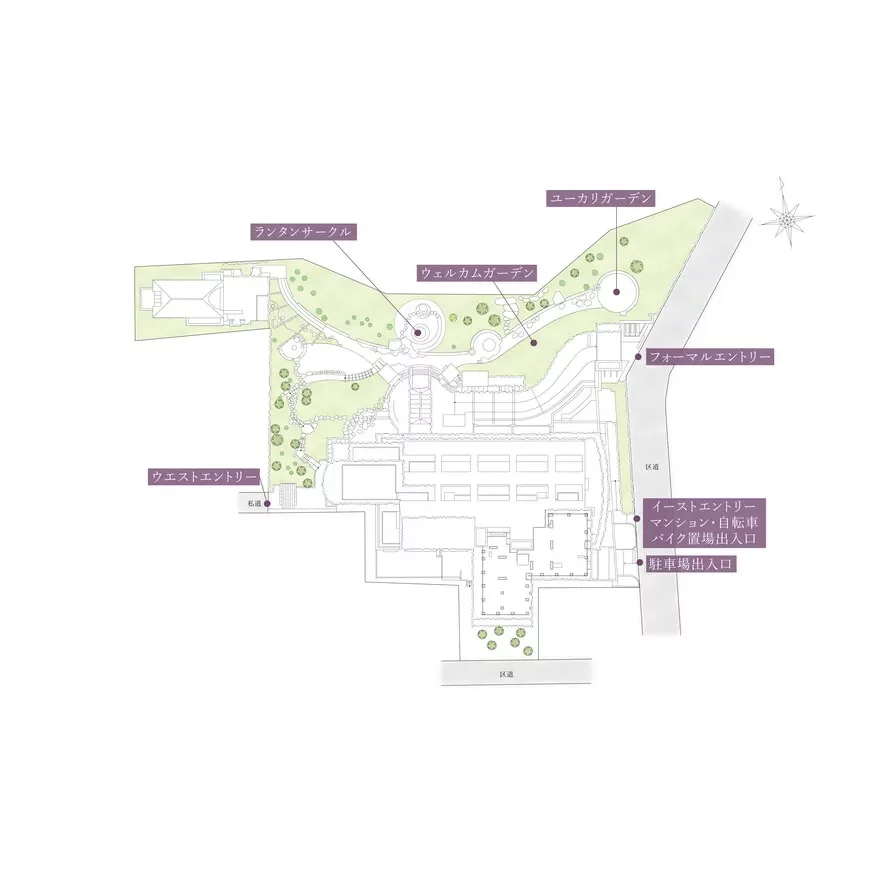 パークマンション三田綱町ザ・フォレスト 敷地配置図