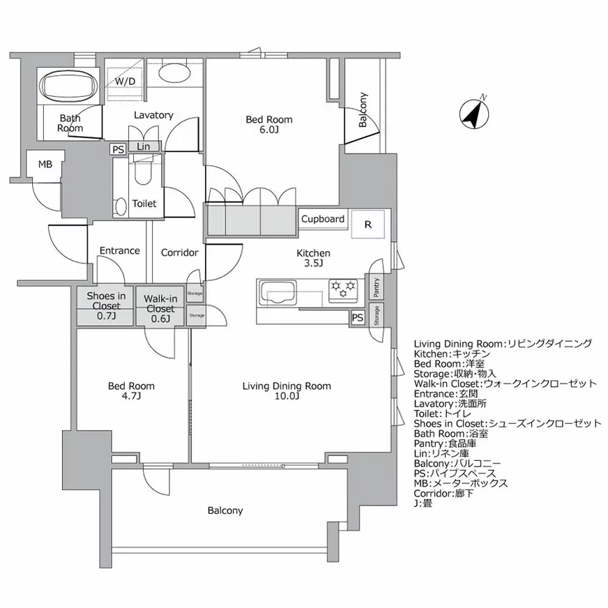 ザ・パークハウス アーバンス千代田御茶ノ水 間取り図例