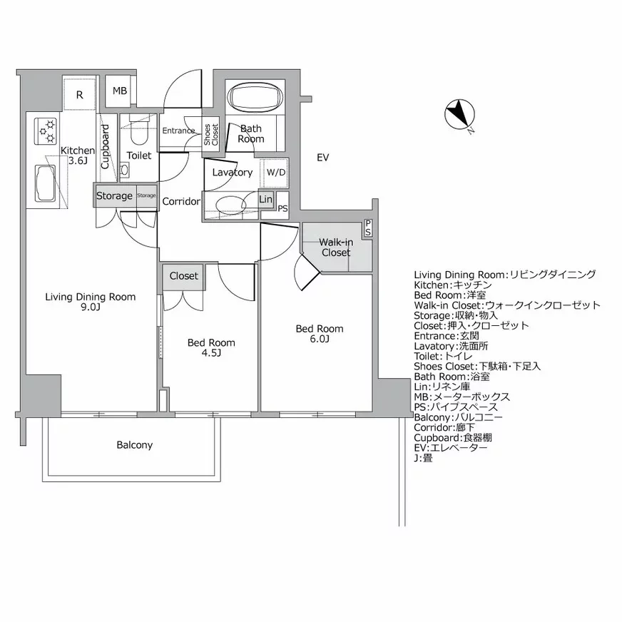 オープンレジデンシア南青山 間取り図例
