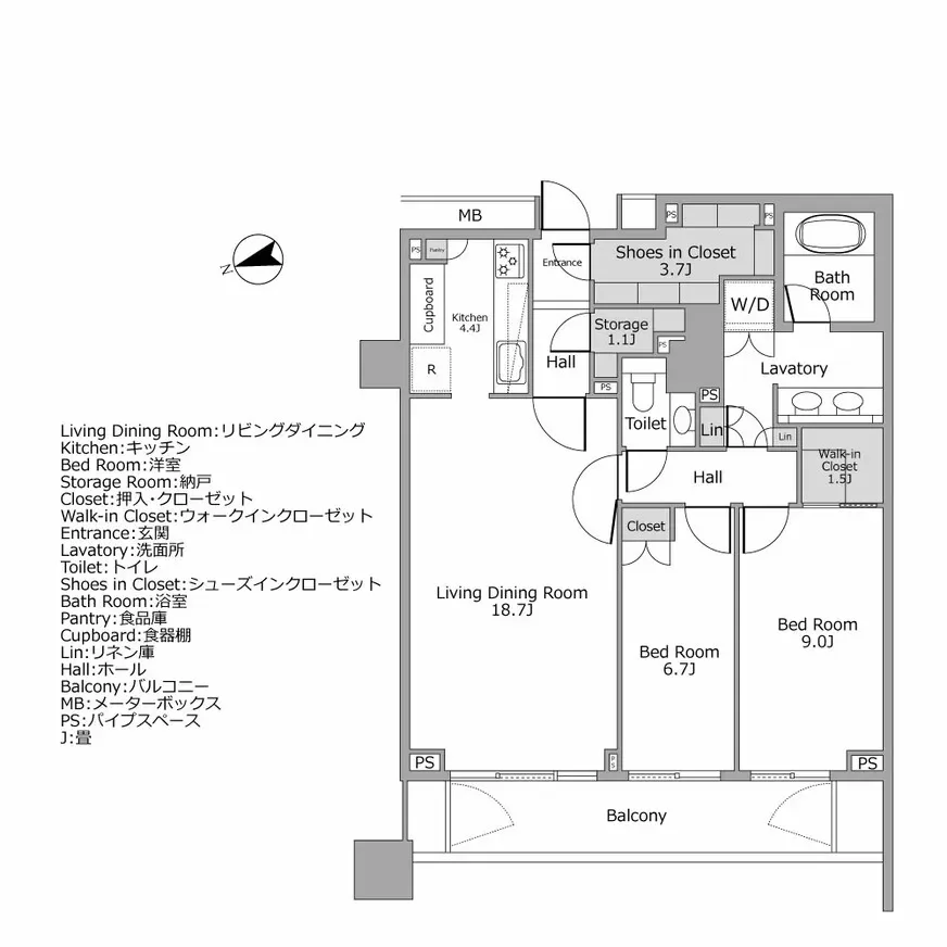  麻布台パークハウス 間取り図例