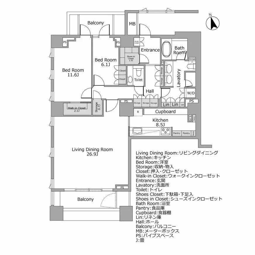  麻布台パークハウス 間取り図例