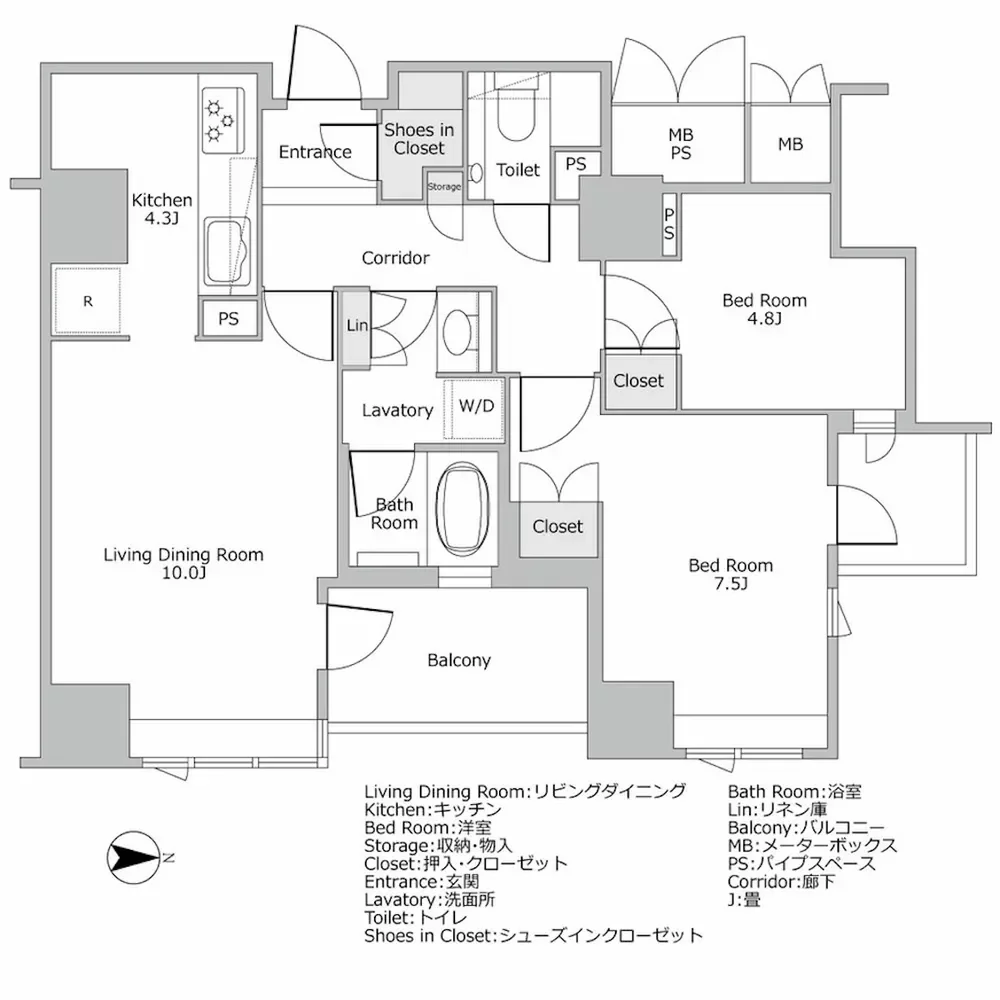 ジオ御苑内藤町 間取り図例
