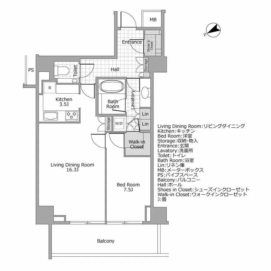 フォレセーヌ赤坂檜坂　間取り図例