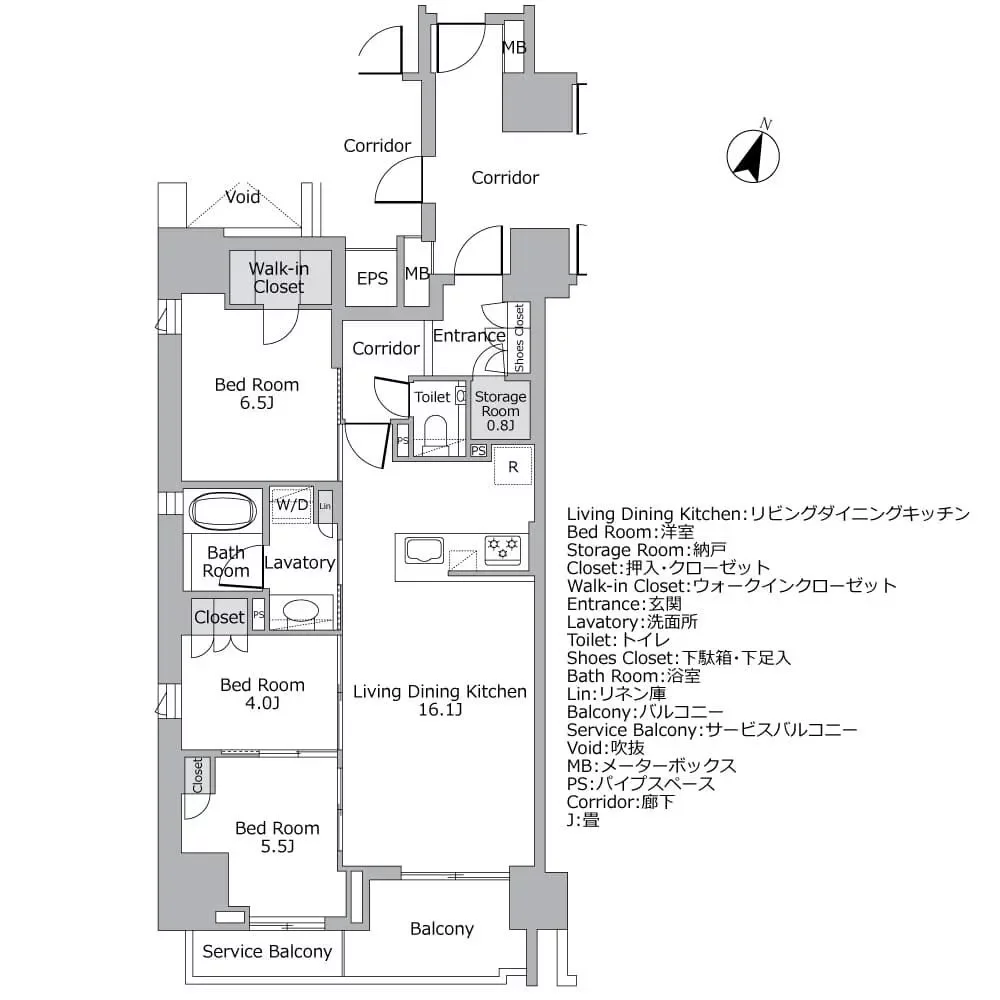 プラウド日本橋三越前 間取り図例