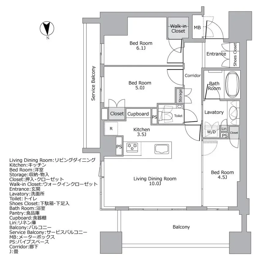 プレミスト北品川 間取り図例