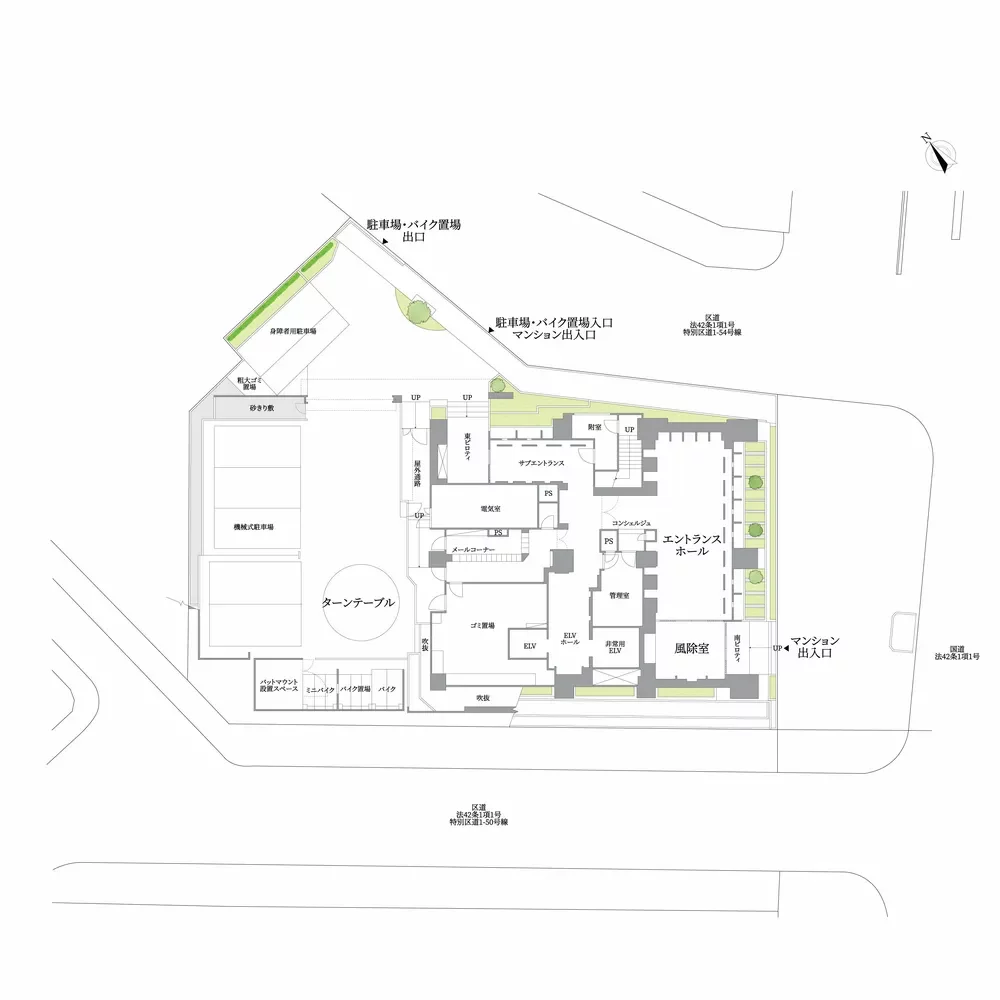 クレヴィアタワー池田山 敷地配置図