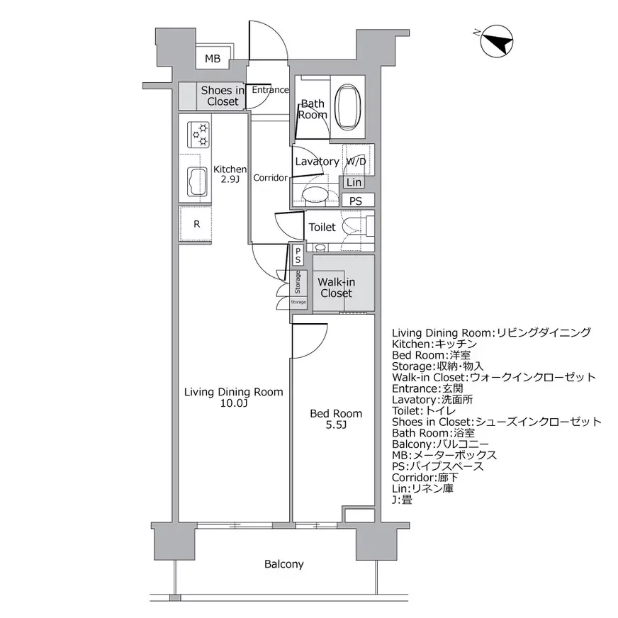 パークナード目黒 間取り図例
