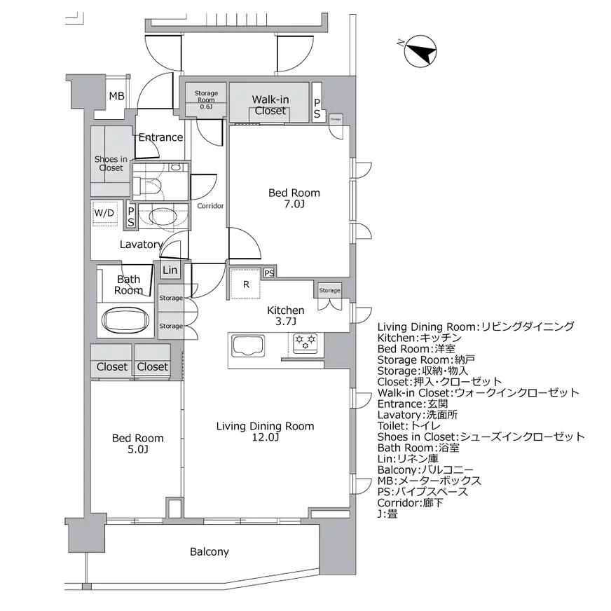 パークナード目黒 間取り図例