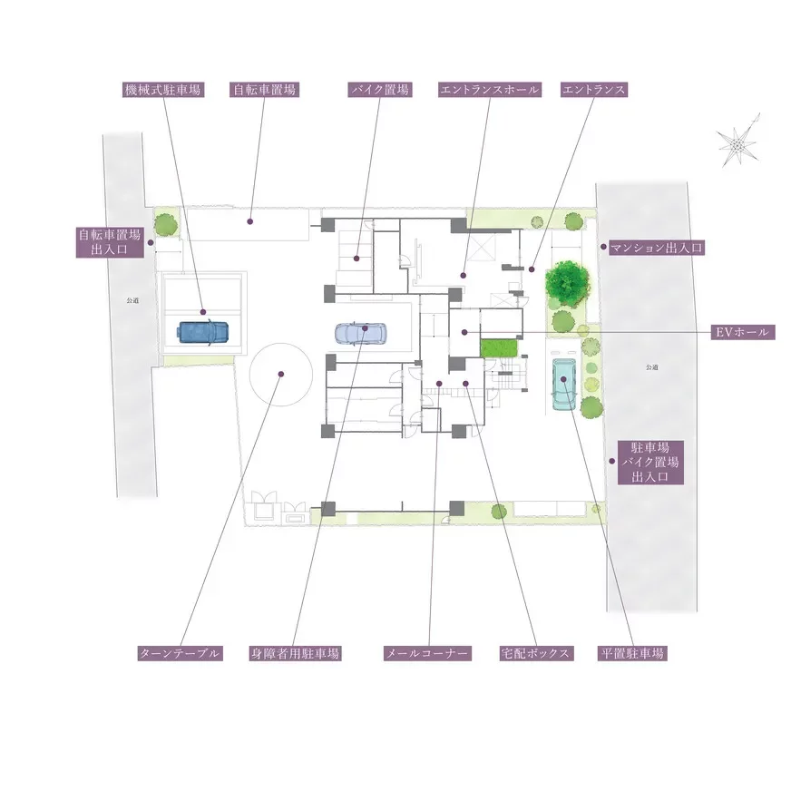 シティハウス南麻布一丁目 敷地配置図