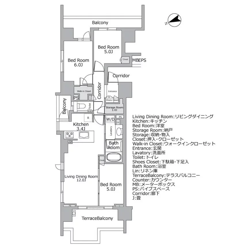 ハーバーテラス品川 間取り図例