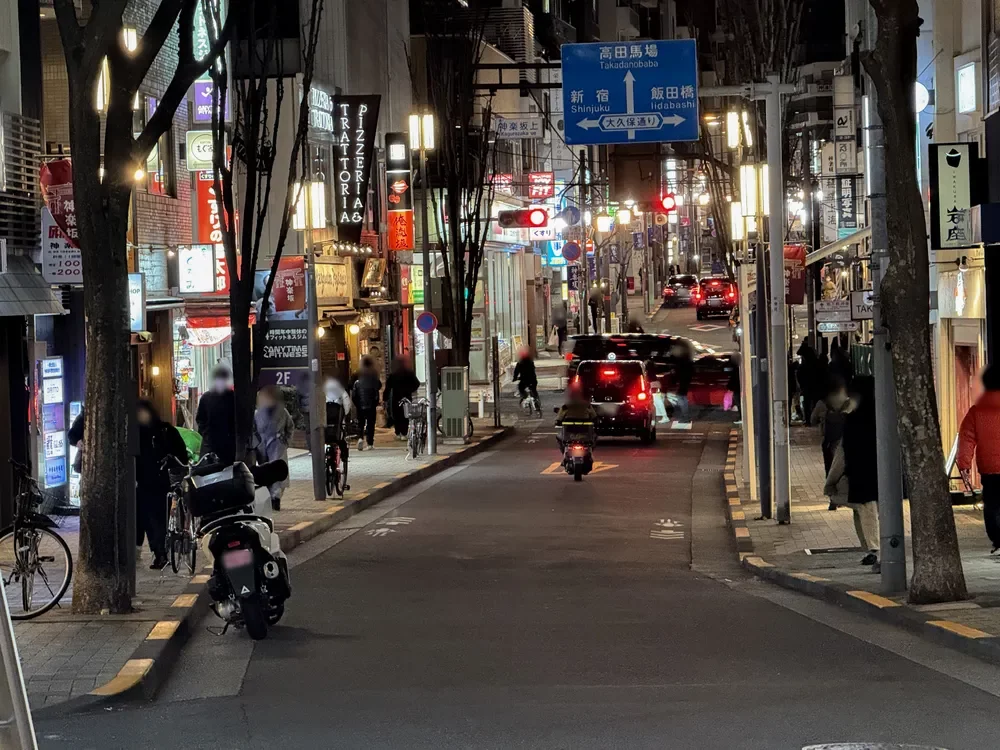 神楽坂通り商店街 夜景